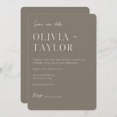 Einfache Minimalistische Save the Date Einladung (Vorne/Hinten)