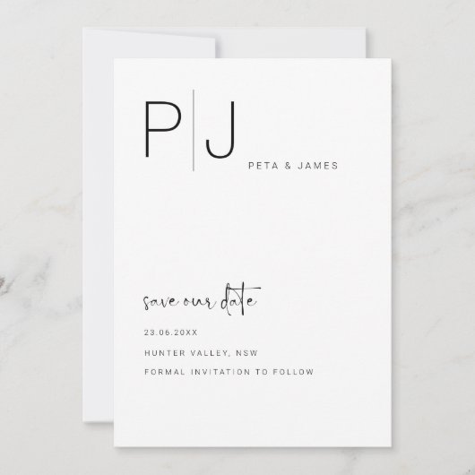 Einfache Minimalistische Save the Date Hochzeitsei Einladung (Vorderseite)