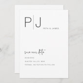 Einfache Minimalistische Save the Date Hochzeitsei Einladung (Vorne/Hinten)