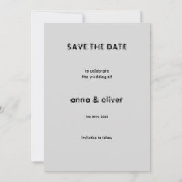 Einfache Minimalistische Save the Date Hochzeitsei Einladung