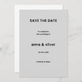 Einfache Minimalistische Save the Date Hochzeitsei Einladung (Vorne/Hinten)