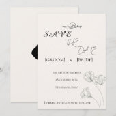 Einfache Minimalistische "Save the Date"-Karte Save The Date (Vorne/Hinten)