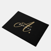 Einfache Minimalistische Schlichte Black-Script-Mo Fußmatte (Schrägansicht)