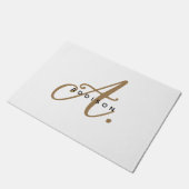 Einfache Minimalistische Schlichte White-Script-Mo Fußmatte (Schrägansicht)