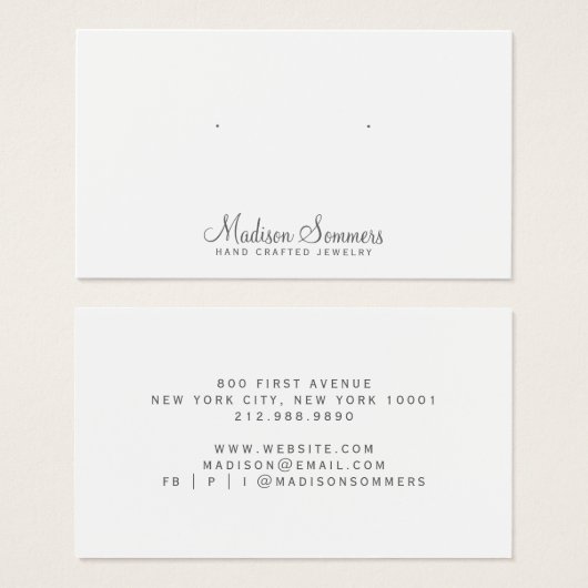 Einfache Minimalistische Schmuckkarten (Vorne & Hinten)