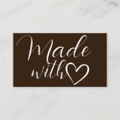 Einfache Minimalistische Schokolade aus Liebe Visitenkarte (Vorderseite)