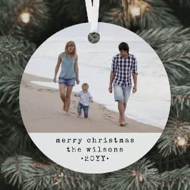 Einfache Minimalistische Schreibmaschine Weihnacht Ornament Aus Metall