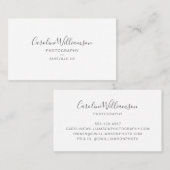 Einfache Minimalistische Schrift Schwarz/Weiß Visitenkarte (Vorne/Hinten)