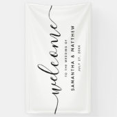 Einfache Minimalistische Schrift Willkommen bei de Banner (Vertikal)