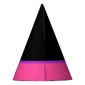 Einfache Minimalistische Schwarz/Rosa Halloween-He Partyhütchen (Rückseite)