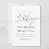 Einfache Minimalistische Schwarz-Text-Kalligrafie- Einladung (Vorderseite)