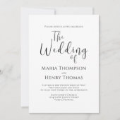 Einfache Minimalistische Schwarz-Text-Kalligrafie- Einladung (Vorderseite)