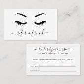 Einfache Minimalistische Schwarz-Weiß-Elegante Las Empfehlungskarte (Vorne/Hinten)