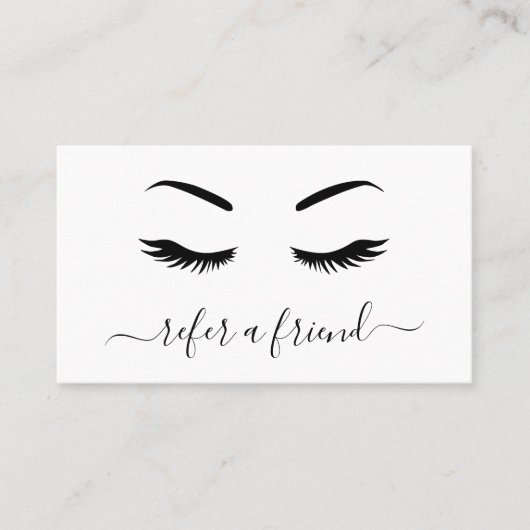 Einfache Minimalistische Schwarz-Weiß-Elegante Las Empfehlungskarte (Vorderseite)