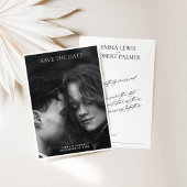 Einfache Minimalistische Schwarz-Weiß-Foto-Hochzei Save The Date