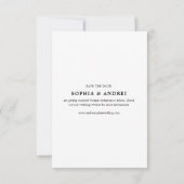 Einfache Minimalistische Schwarz-Weiß-Foto-Hochzei Save The Date (Rückseite)