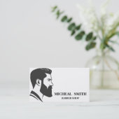 Einfache Minimalistische Schwarz-Weiß-Friseur Visitenkarte (Stehend Vorderseite)