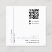 Einfache Minimalistische Schwarz-Weiß-Frisöre Quadratische Visitenkarte (Rückseite)