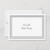 Einfache Minimalistische Schwarz-Weiß-Geschenkguts (Vorderseite)