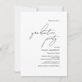 Einfache Minimalistische Schwarz-Weiß-Graduierungs Einladung (Vorderseite)