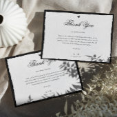 Einfache Minimalistische Schwarz-Weiß-Hochzeit Dankeskarte