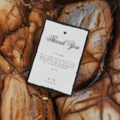 Einfache Minimalistische Schwarz-Weiß-Hochzeit Dankeskarte