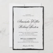 Einfache Minimalistische Schwarz-Weiß-Hochzeit Einladung (Vorderseite)