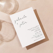 Einfache Minimalistische Schwarz-Weiß-Hochzeit Einladung