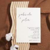 Einfache Minimalistische Schwarz-Weiß-Hochzeit Einladung