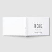 Einfache Minimalistische Schwarz-Weiß-Hochzeit Gästebuch (Voll)