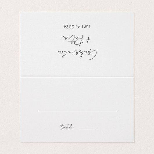 Einfache Minimalistische Schwarz-Weiß-Hochzeit-Pla (Außenseite Aufgefaltet)