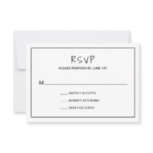 Einfache Minimalistische Schwarz-Weiß-Hochzeit