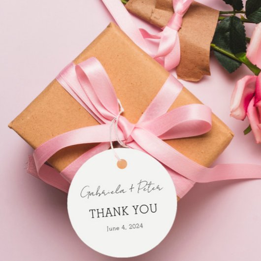 Einfache Minimalistische Schwarz-Weiß-Hochzeit Vie Geschenkanhänger