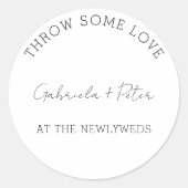 Einfache Minimalistische Schwarz-Weiß-Hochzeit Vie Runder Aufkleber (Vorderseite)