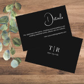 Einfache Minimalistische Schwarz-Weiß-Hochzeitsdet Begleitkarte