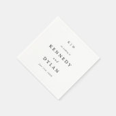 Einfache Minimalistische Schwarz-Weiß-Hochzeitsmon Serviette (Ecke)