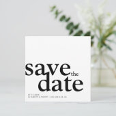 Einfache Minimalistische Schwarz/Weiß Moderne Klas Save The Date (Stehend Vorderseite)