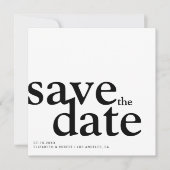 Einfache Minimalistische Schwarz/Weiß Moderne Klas Save The Date (Vorderseite)
