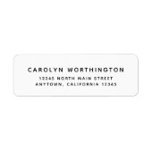 Einfache Minimalistische Schwarz-Weiß-Rücksendeadr (Vorne)