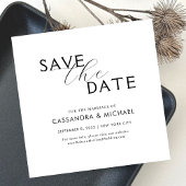 Einfache Minimalistische Schwarz-Weiß-Schrift-Hoch Save The Date