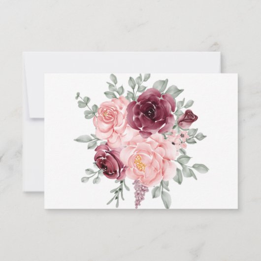 Einfache Minimalistische Schwarz-Weiß-Script-Hochz RSVP Karte (Rückseite)