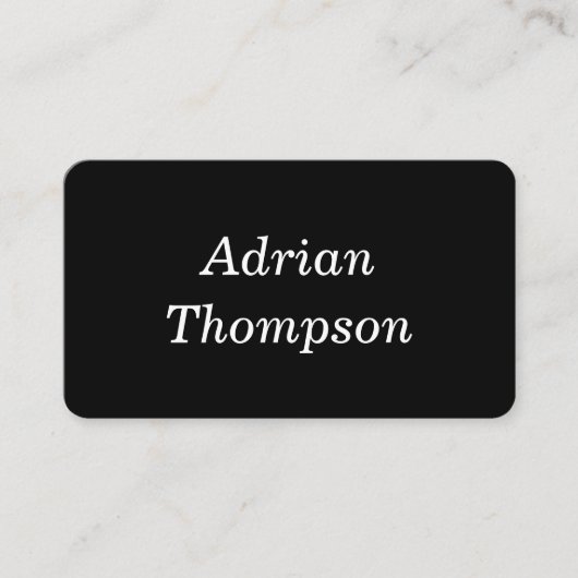 Einfache Minimalistische Schwarz/Weiß-Social Media Visitenkarte (Vorderseite)