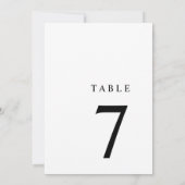 Einfache Minimalistische Schwarz-Weiß-Tischnummer Dankeskarte (Rückseite)
