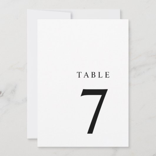 Einfache Minimalistische Schwarz-Weiß-Tischnummer Dankeskarte (Rückseite)