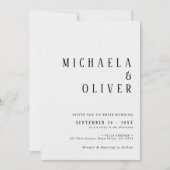 Einfache Minimalistische Schwarz-Weiß-Typografie-H Einladung (Vorderseite)