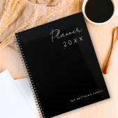 Einfache Minimalistische Schwarz-weiße 2025-Famili Planer