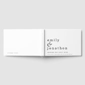 Einfache Minimalistische Schwarz-weiße Hochzeit Gästebuch (Voll)