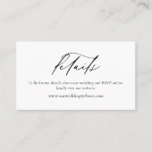 Einfache Minimalistische Schwarz-weiße Hochzeitsde Visitenkarte (Vorderseite)