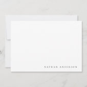 Einfache Minimalistische Schwarz-weiße Korresponde Mitteilungskarte (Vorderseite)