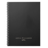 Einfache Minimalistische Schwarz-weiße Personalisi Notizblock (Vorderseite)